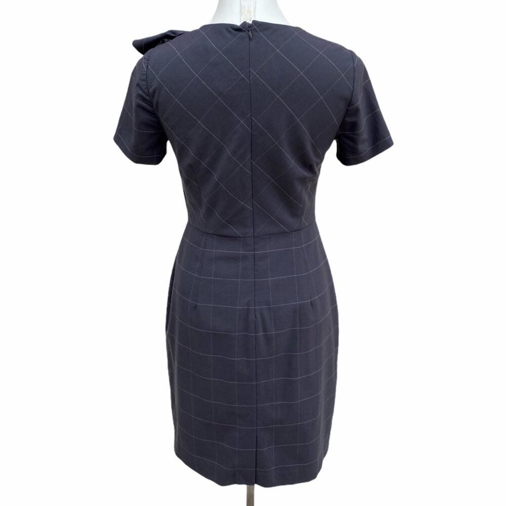 Banana Republic Windowpane Ruffle Shoulder Dress - Picture 3 of 12